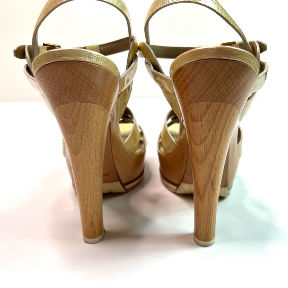 Yves Saint Laurent Tribute Wood Platform
Leather Sandals Size 38.5 - Picture 9 of 13